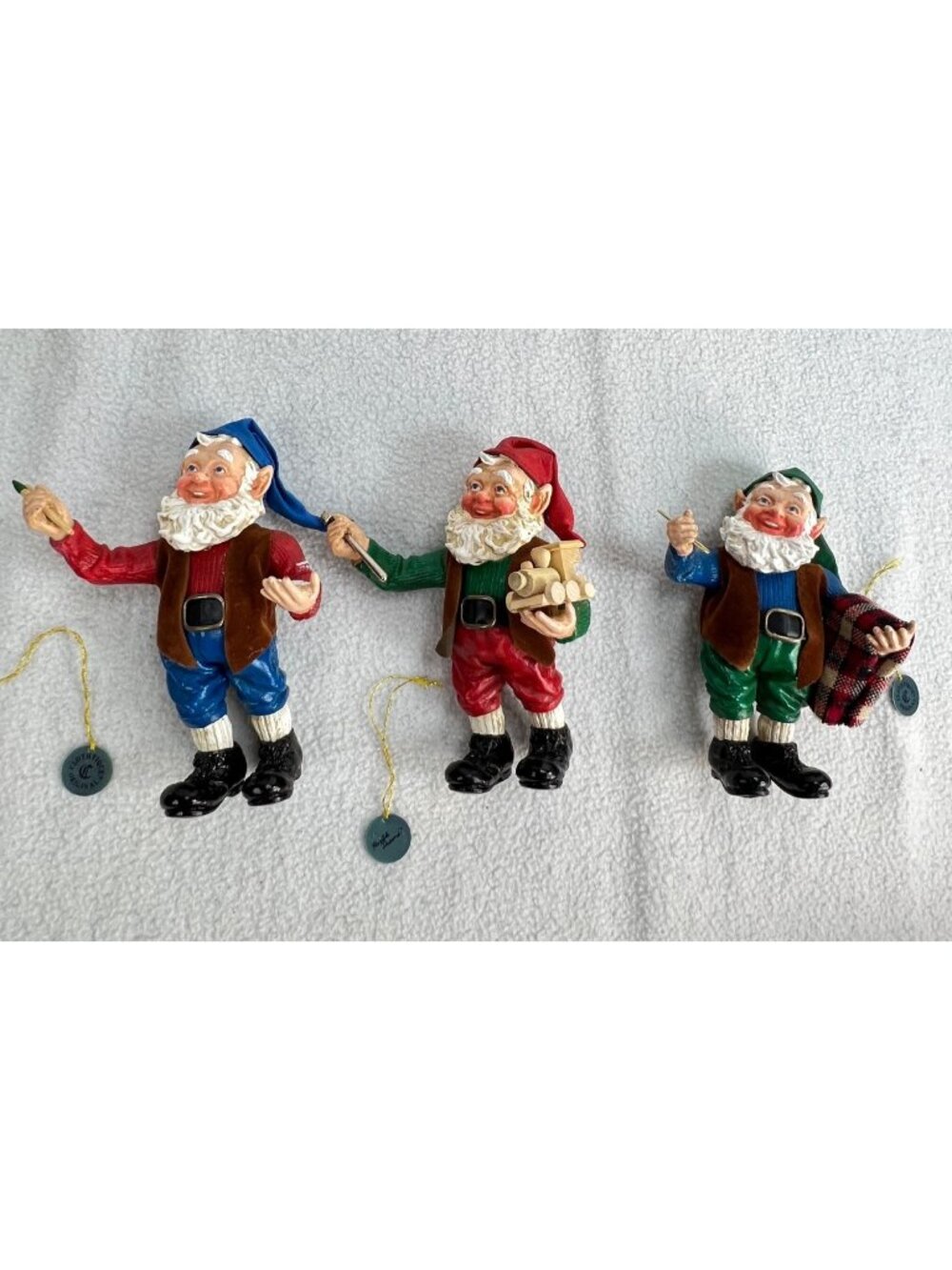 Possible Dreams Clothique Working Elves Set Of 3 with box 1993 6"